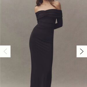 Anthropologie BHLDN Off-Shoulder Bell-Sleeve Stretch Jersey Maxi Dress